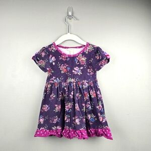 MATILDA JANE Floral Ruffle Midi Dress Purple Pink Baby Girls Sz 2T Cottage Core‎